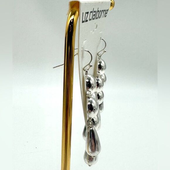 Liz Claiborne Silver Dangling Earrings - Picture 6 of 7